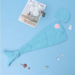 Beautiful Newborn Baby Crochet Photo Shoot Hat Mermaid Tail Outfit Set